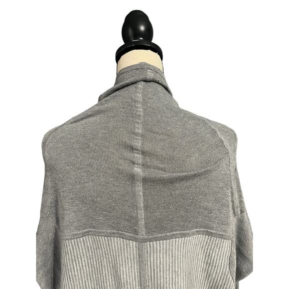 Lululemon Womens Gray/Stripe Iconic Wrap Sweater Sz 10 Athleisure Cashmere Blend - Picture 6 of 8